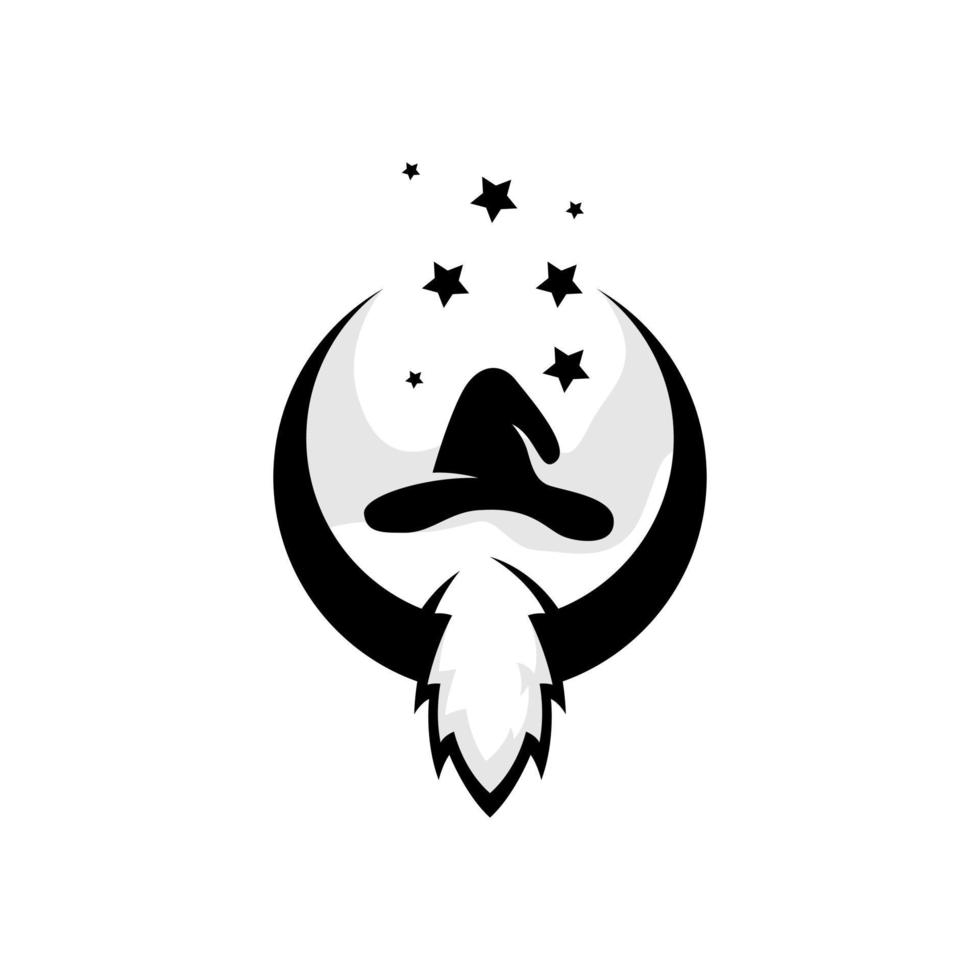 vector de diseño de logotipo de luna asistente