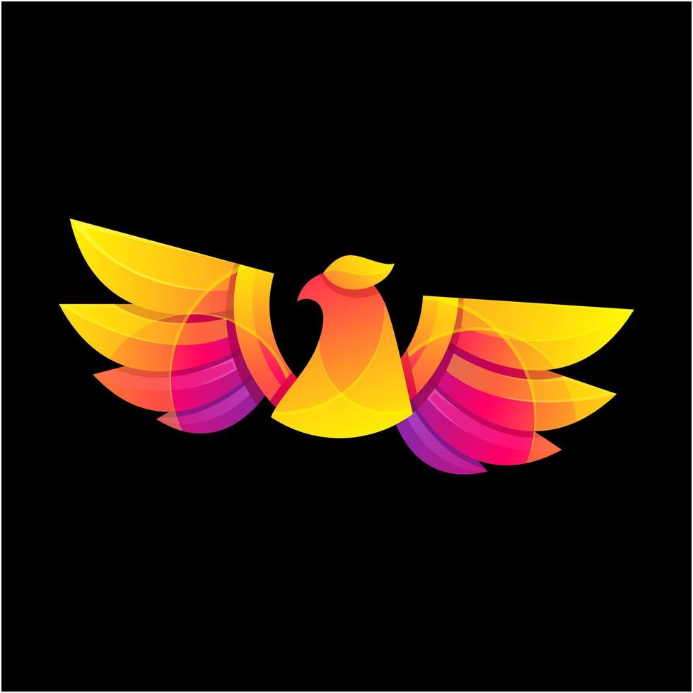 eagle gradient logo design template vector