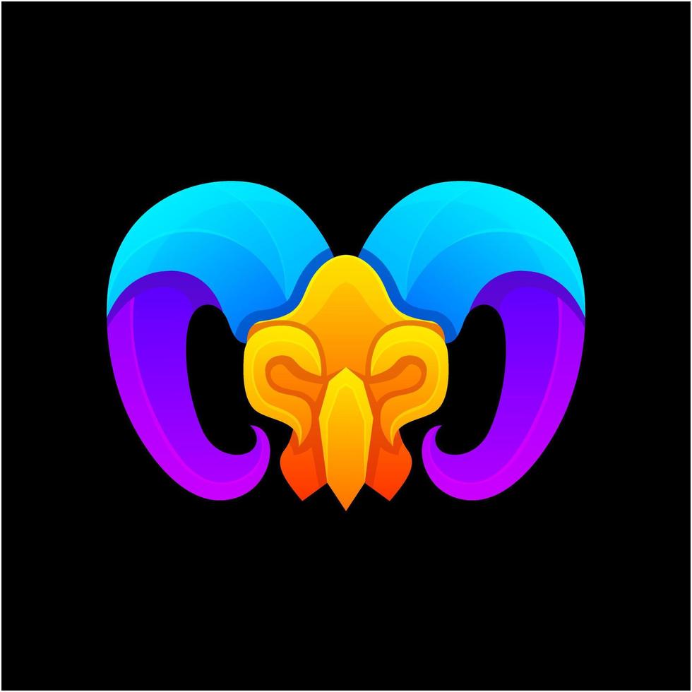 goat gradient logo design vector