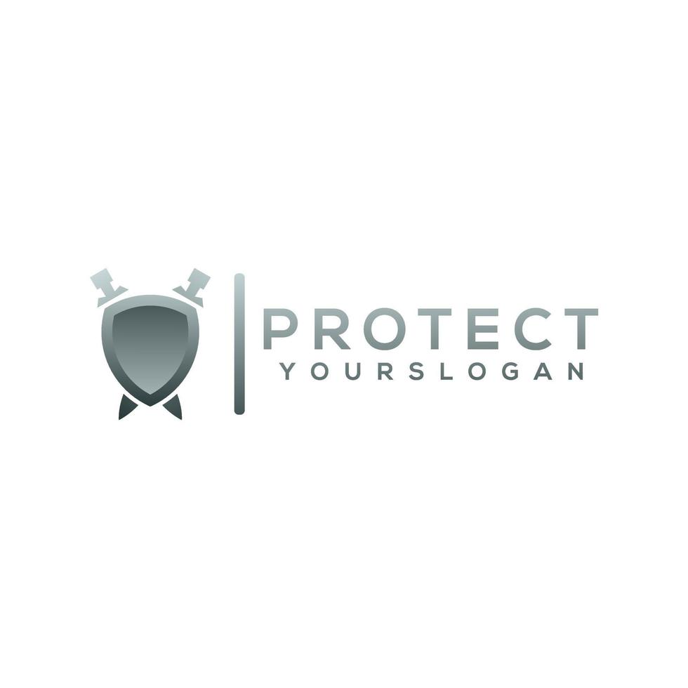 colorful shield protect  logo design vector