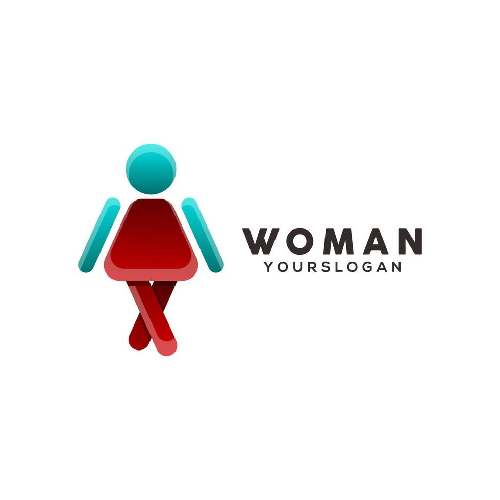 vector de diseño de logotipo degradado de mujer