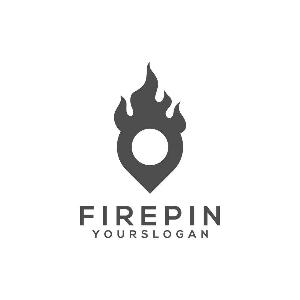 vector de diseño de logotipo de pin de fuego