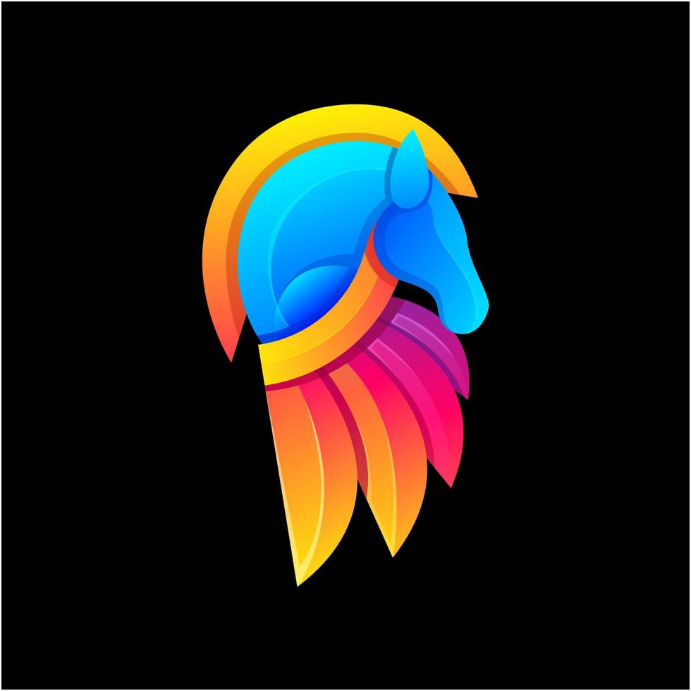 horse gradient logo design template vector