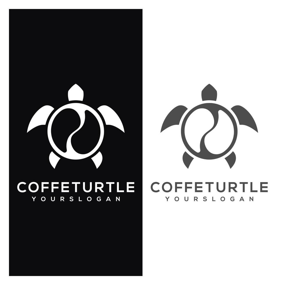 vector de diseño de logotipo de tortuga de café