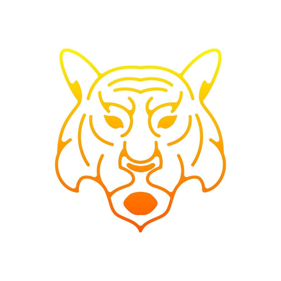 head tiger logo design vector