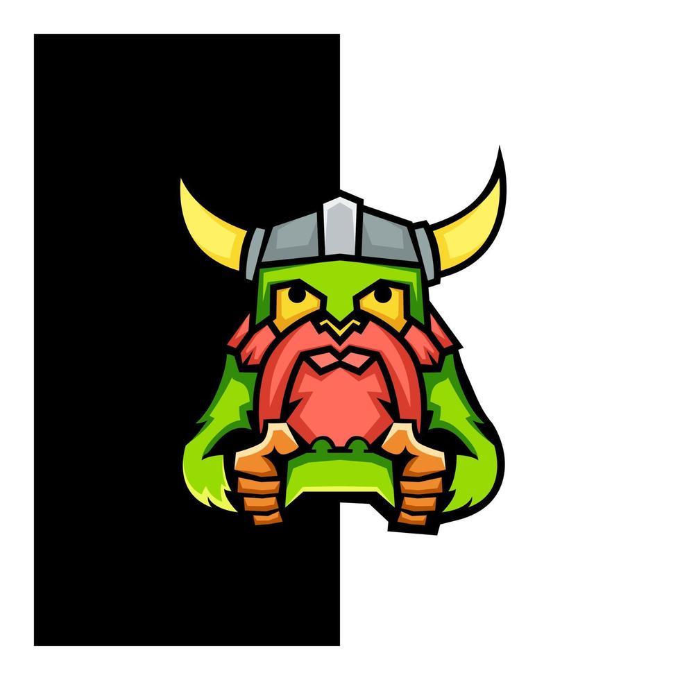 diseño de logotipo de mascota vikinga vector