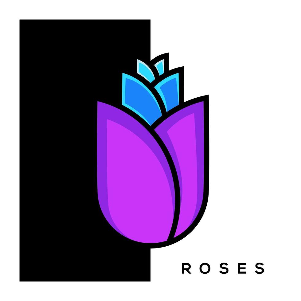 rose mascot logo design vector