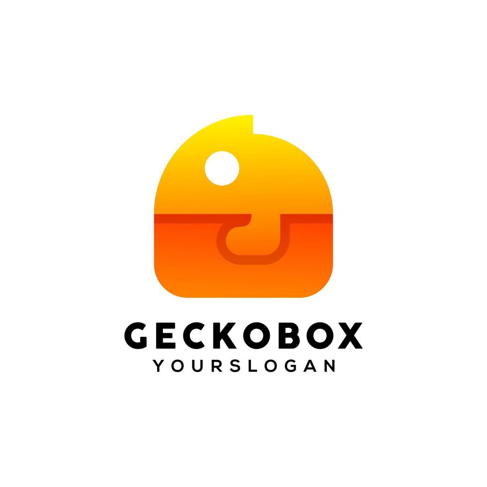 gecko gradient logo design vector