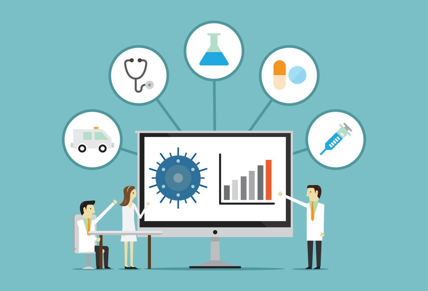 Doctor analyzes the virus treatment vector