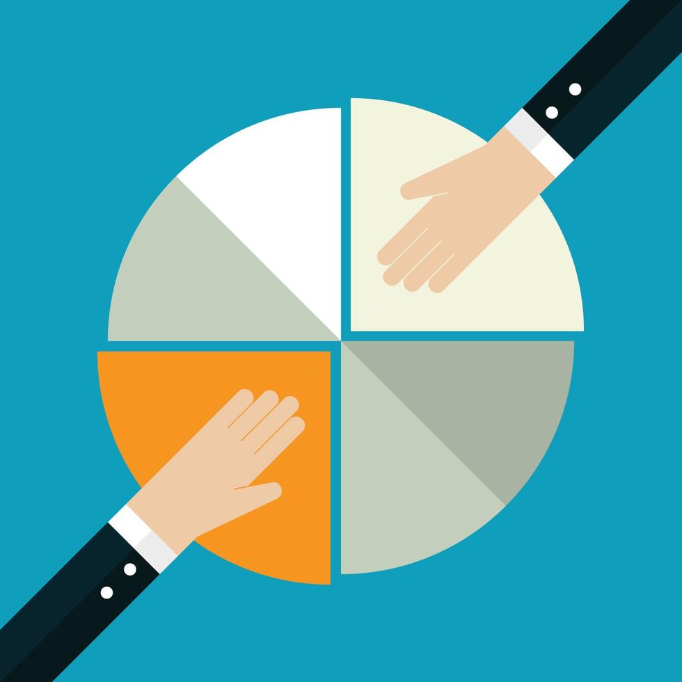 Business people share the chart vector