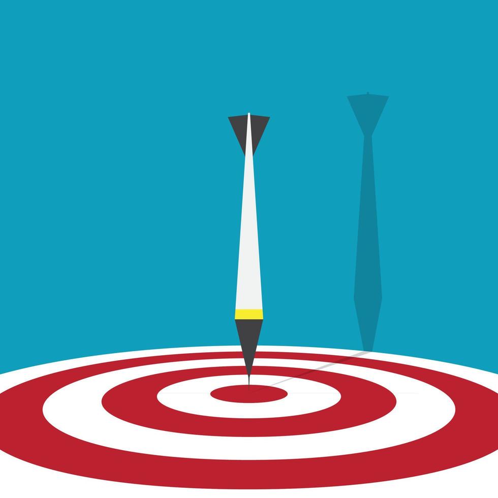 Darts are placed in the center of the target vector