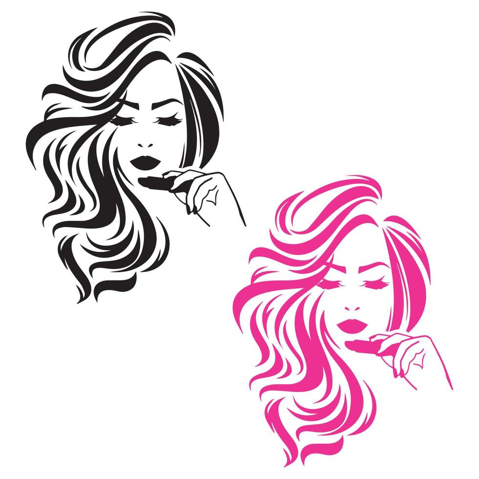 logotipo de cabello de salón de belleza vector