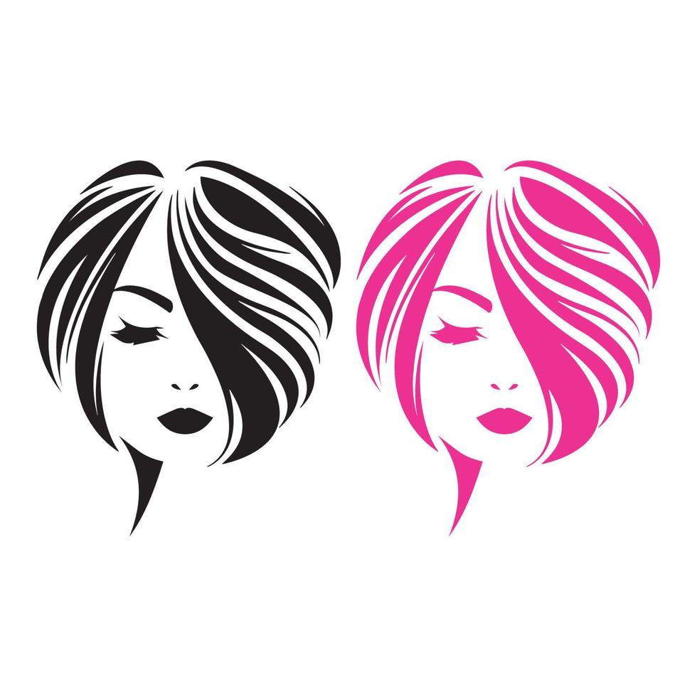 logotipo de cosmética y belleza para el cabello vector