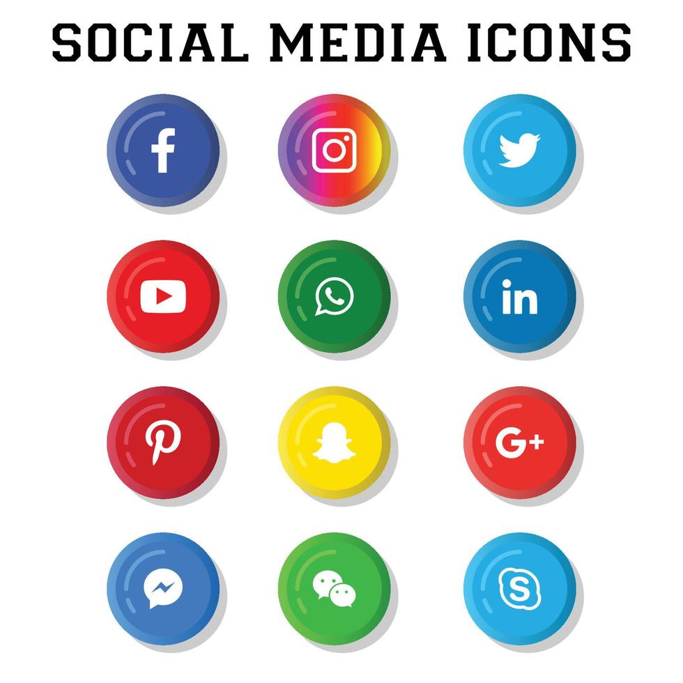 conjunto de iconos de redes sociales vector