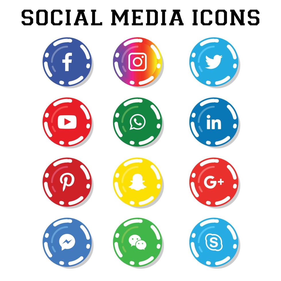 Social media icon set vector