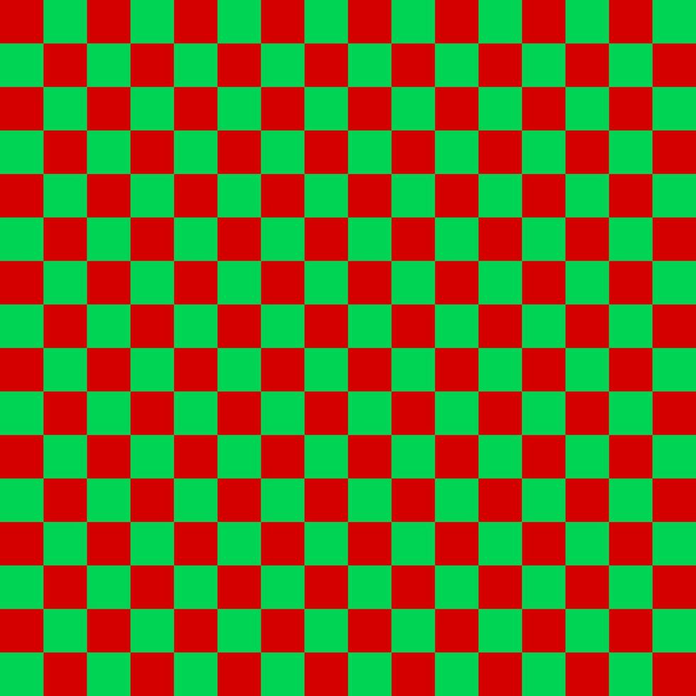 Checkered seamless red green pattern background, Christmas colors. Tablecloth pattern. vector