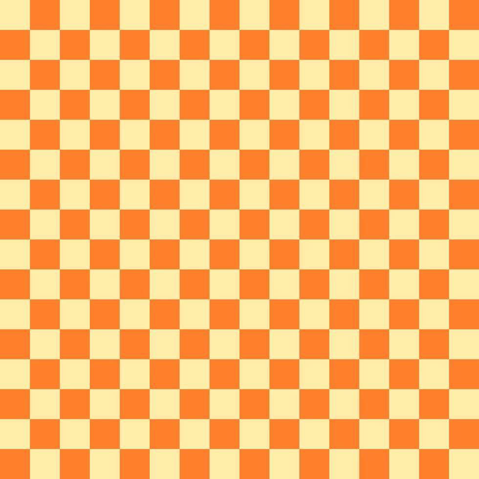 Checkered seamless orange tone  pattern background, halloween colors. Tablecloth pattern. vector