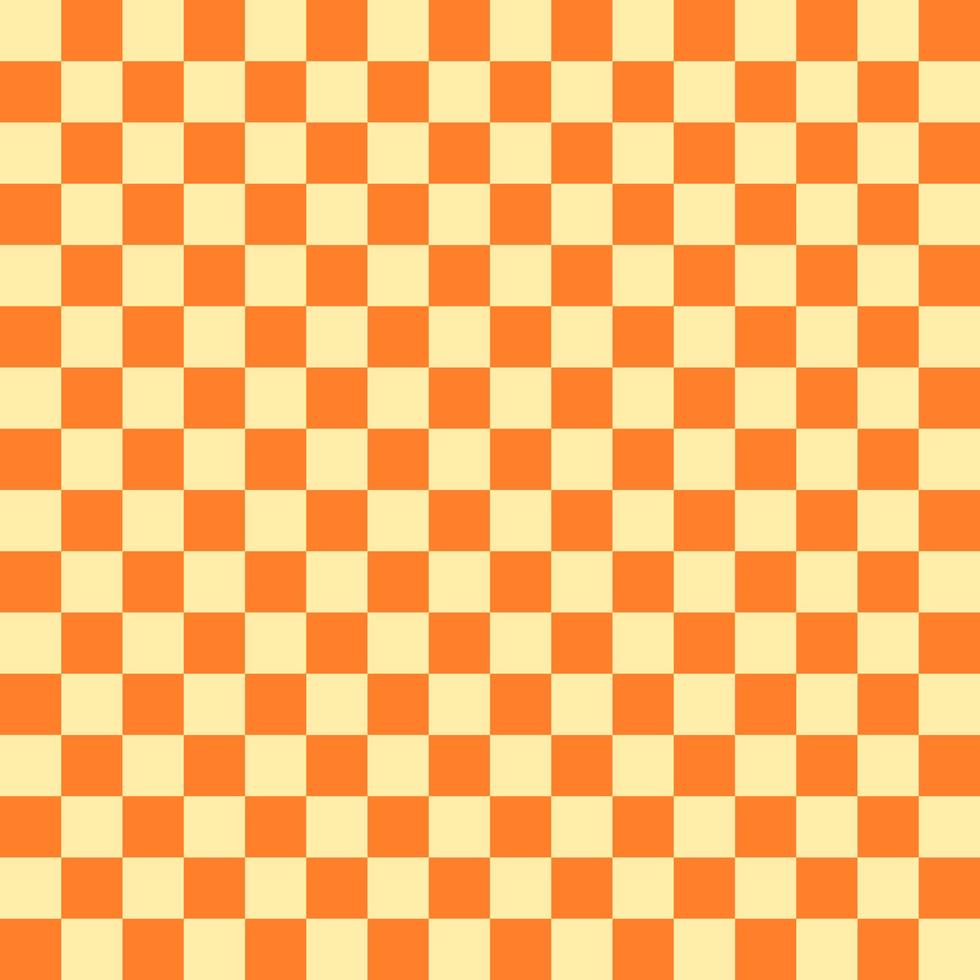 Checkered seamless orange tone  pattern background, halloween colors. Tablecloth pattern. vector