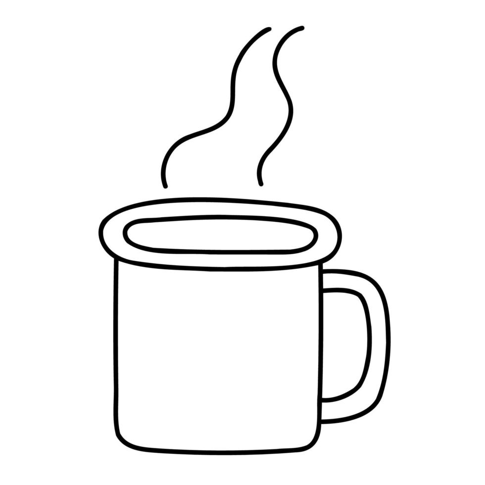 taza de café. icono de garabato dibujado a mano. vector