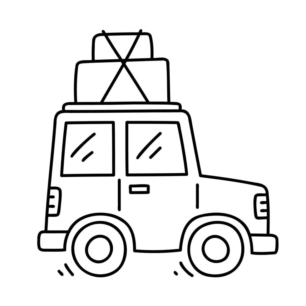 Car. Hand drawn doodle icon. vector