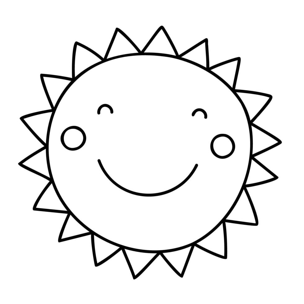 sol. iconos de primavera dibujados a mano. vector