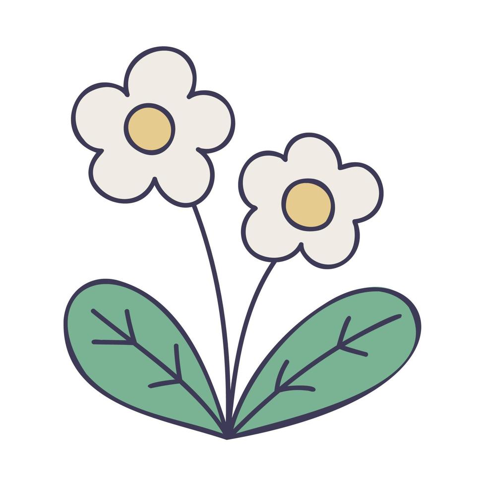 Flower. Hand Drawn Spring Icons. vector