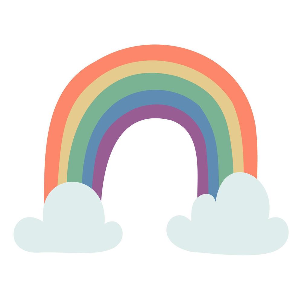 Rainbow. Hand Drawn Spring Icons. vector