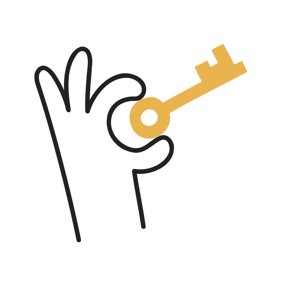 Key. Hand Drawn Doodle Icon. vector