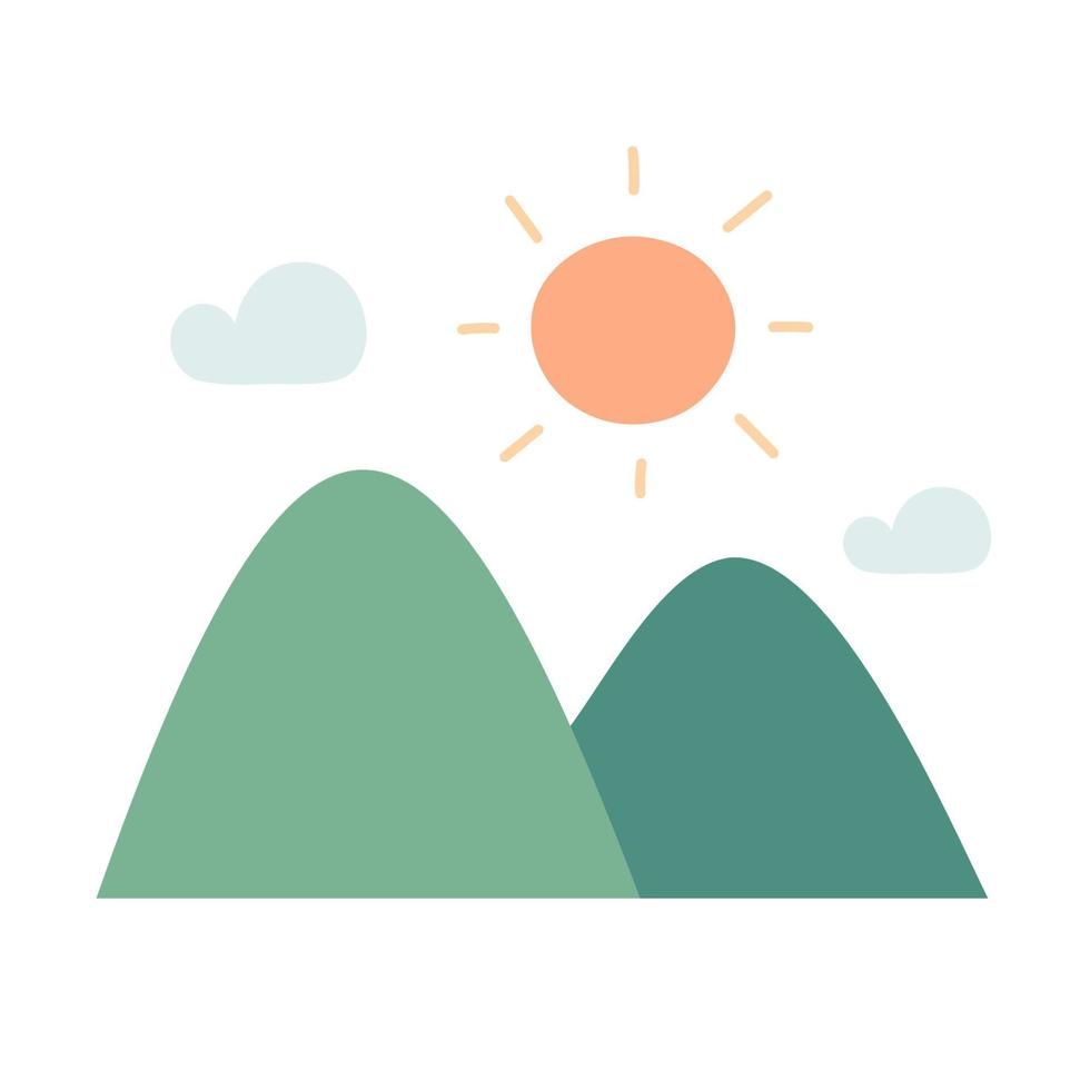 Mountain. Hand drawn doodle icon. vector