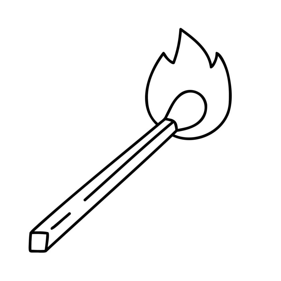Match Stick. Hand drawn doodle icon. vector