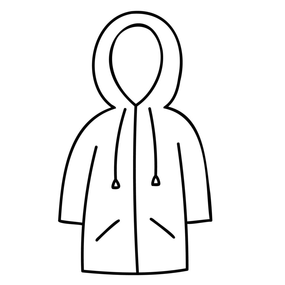 raincoat clipart black and white