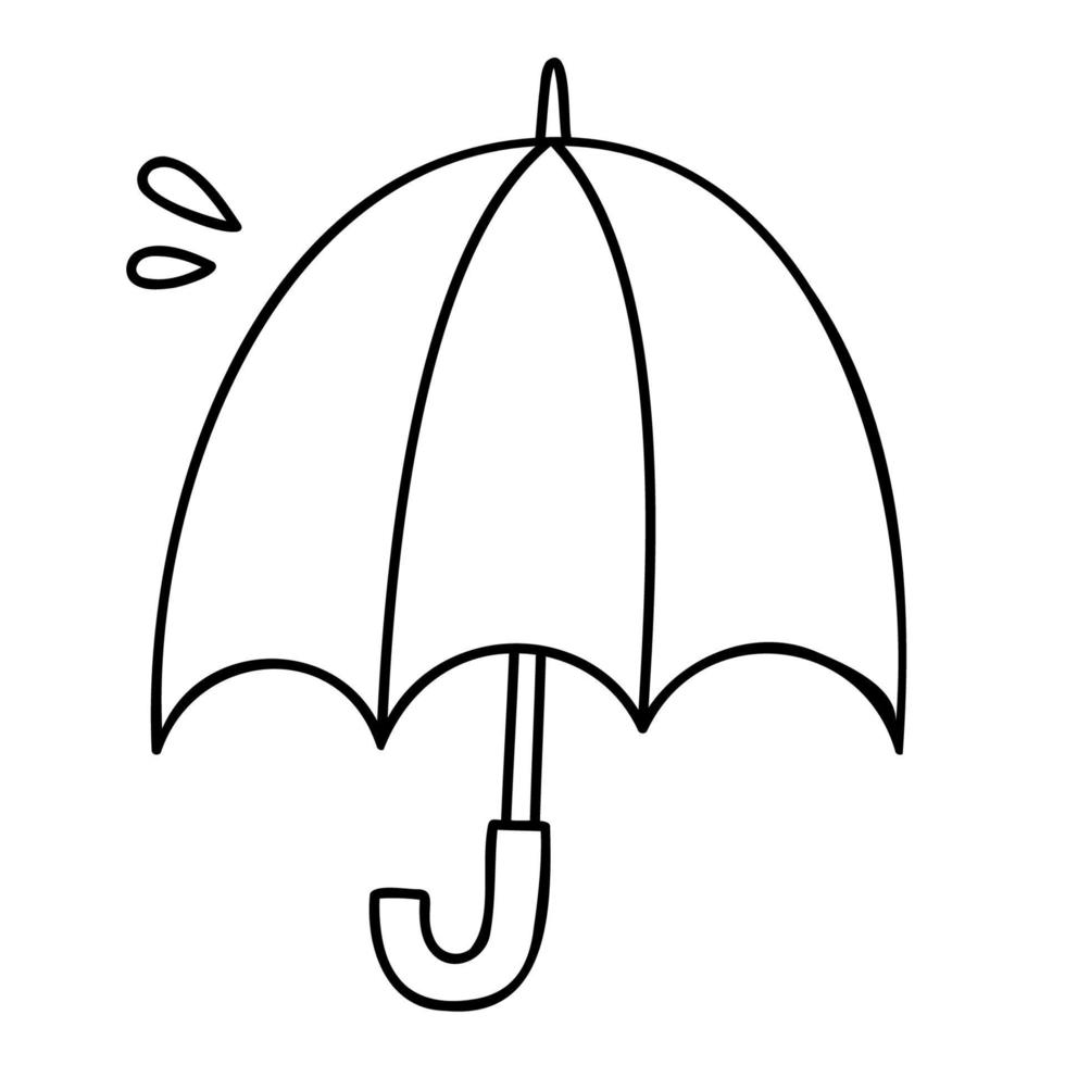 Umbrella. Hand Drawn Spring Icons. vector