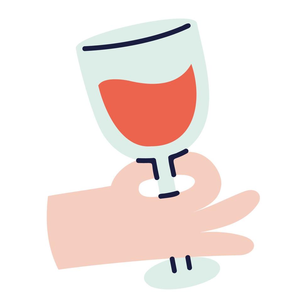 vino. icono de garabato dibujado a mano. vector