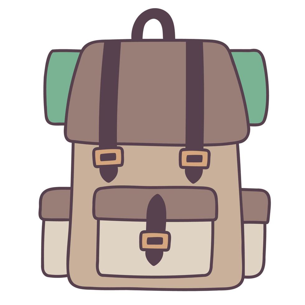 Backpack. Hand drawn doodle icon. vector