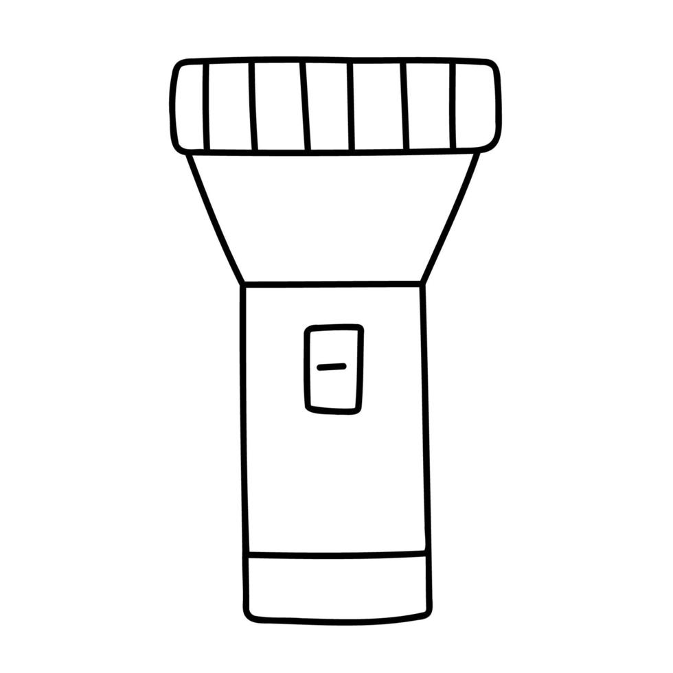 Flashlight. Hand drawn doodle icon. vector