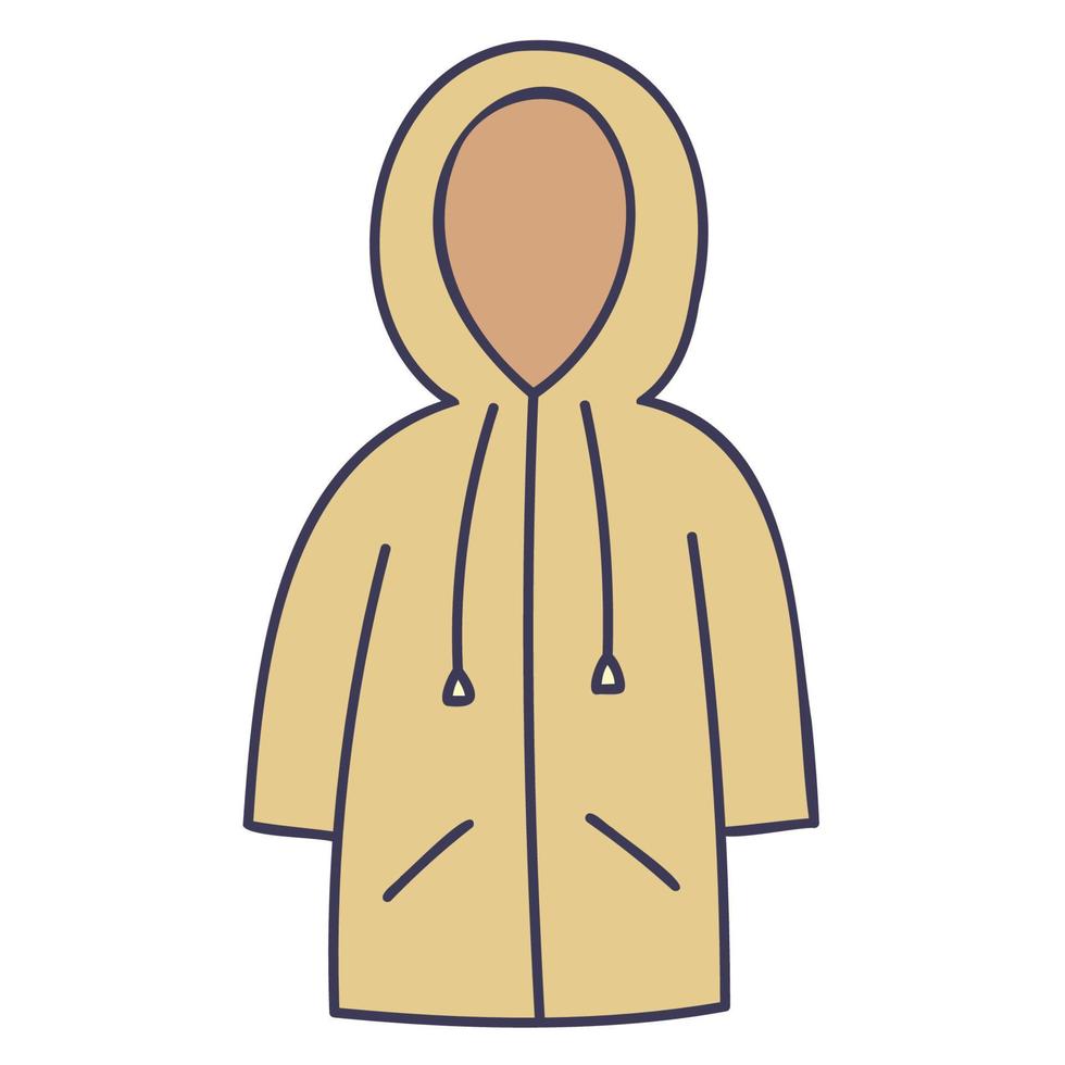 Raincoat. Hand Drawn Spring Icons. vector