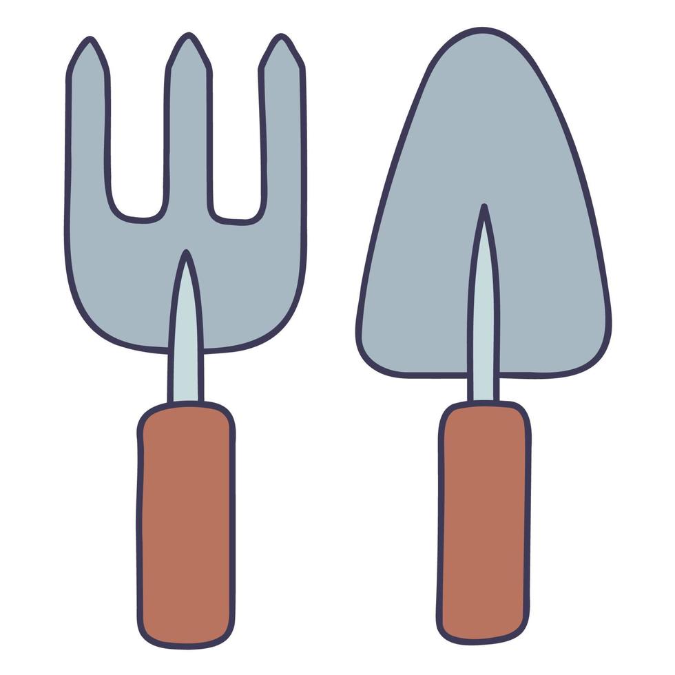 Gardening Tools. Hand Drawn Spring Icons. vector