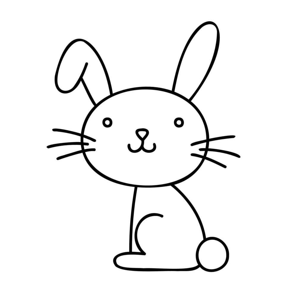 Bunny. Hand Drawn Spring Icons. vector