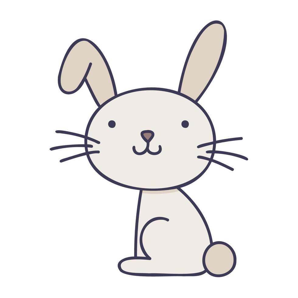 Bunny. Hand Drawn Spring Icons. vector