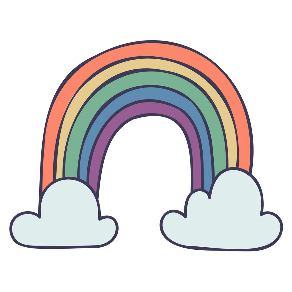 Rainbow. Hand Drawn Spring Icons. 6549809 Vector Art at Vecteezy