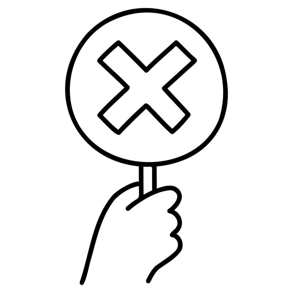 Wrong. Hand Drawn Doodle Icon. vector