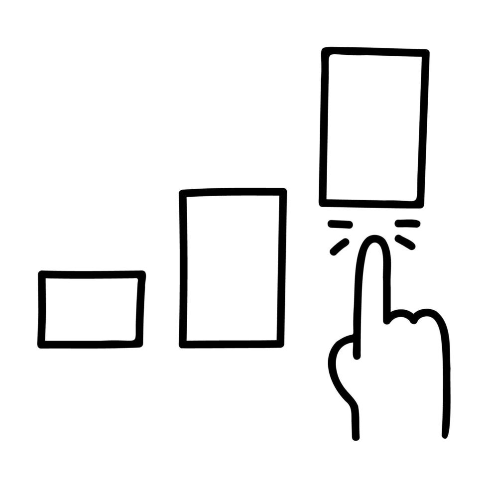 Growth. Hand Drawn Doodle Icon. vector
