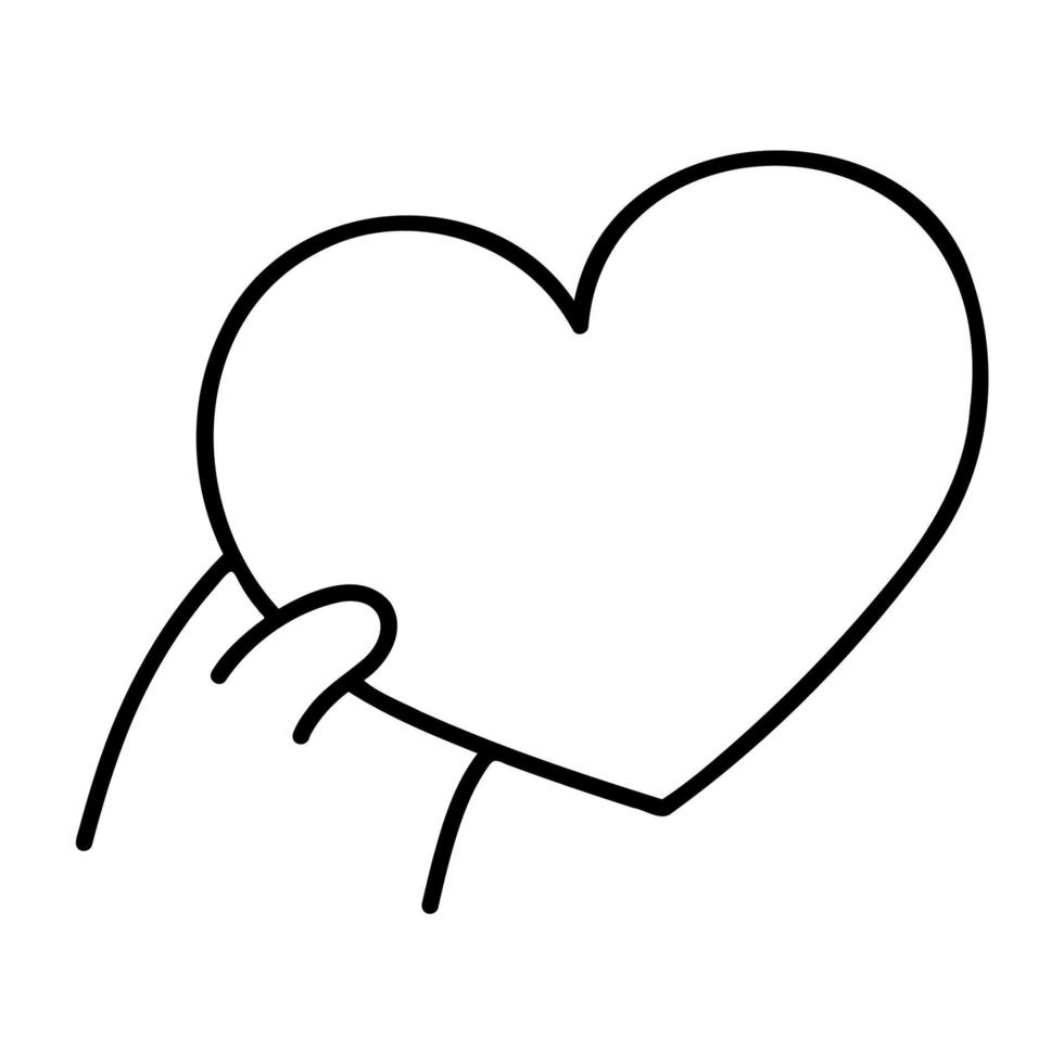 Heart. Hand Drawn Doodle Icon. vector