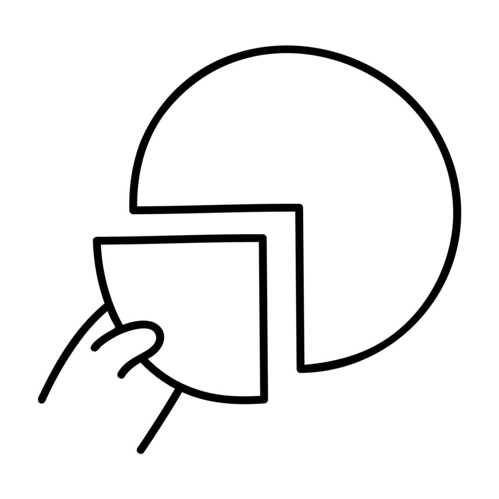 Pie Chart. Hand Drawn Doodle Icon. vector