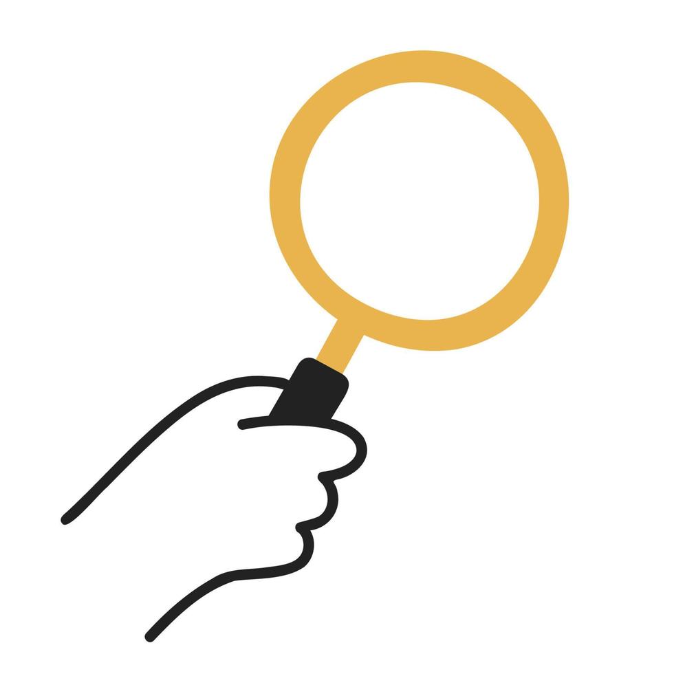Magnifying Glass. Hand Drawn Doodle Icon. vector