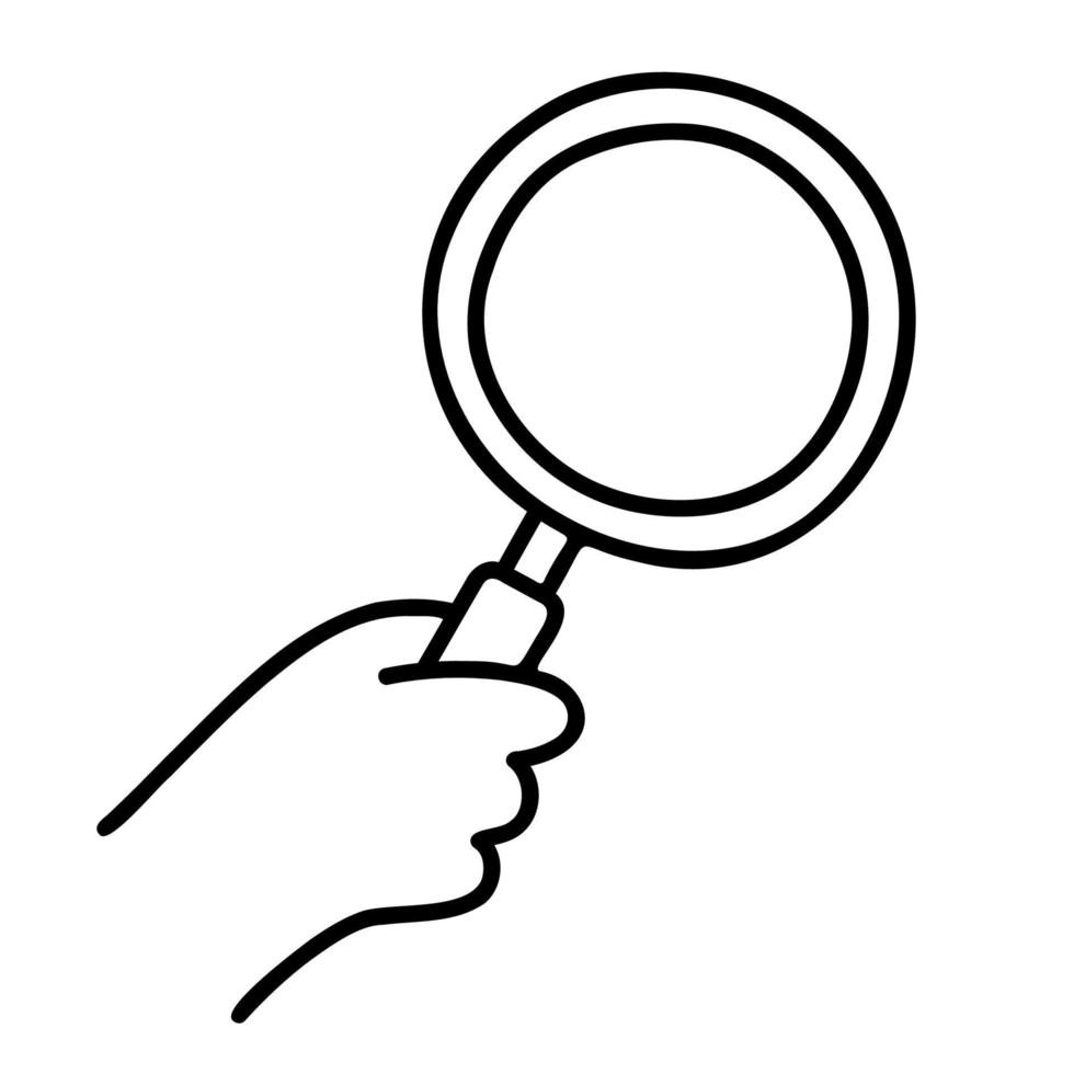 Magnifying Glass. Hand Drawn Doodle Icon. vector