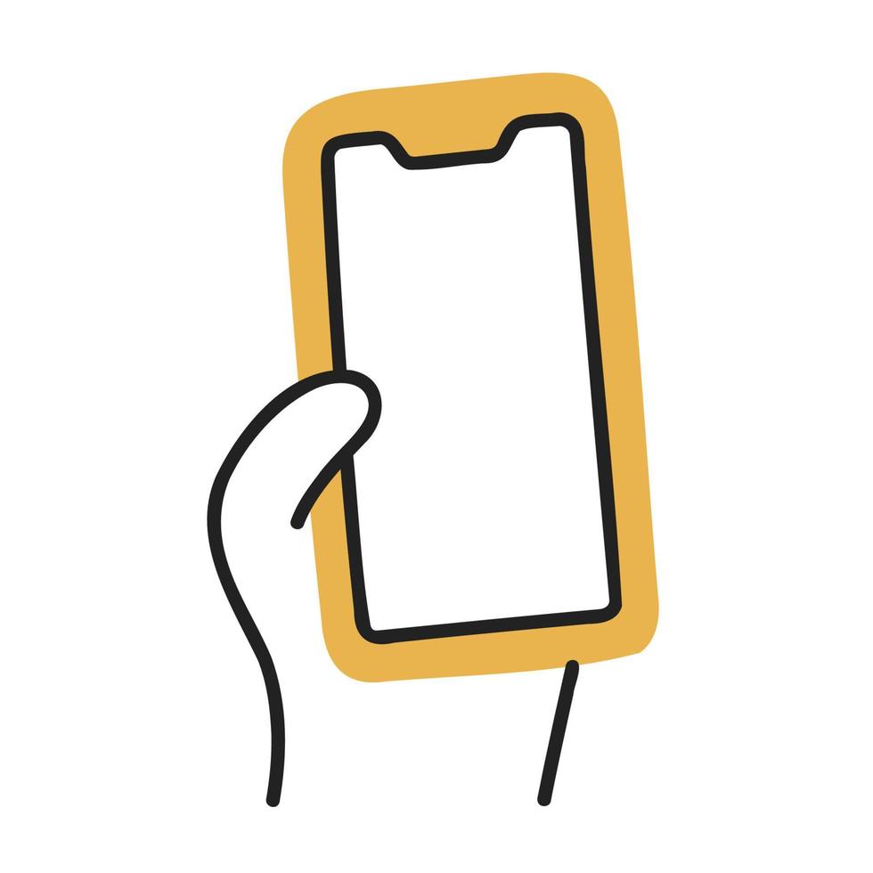 Phone. Hand Drawn Doodle Icon. vector