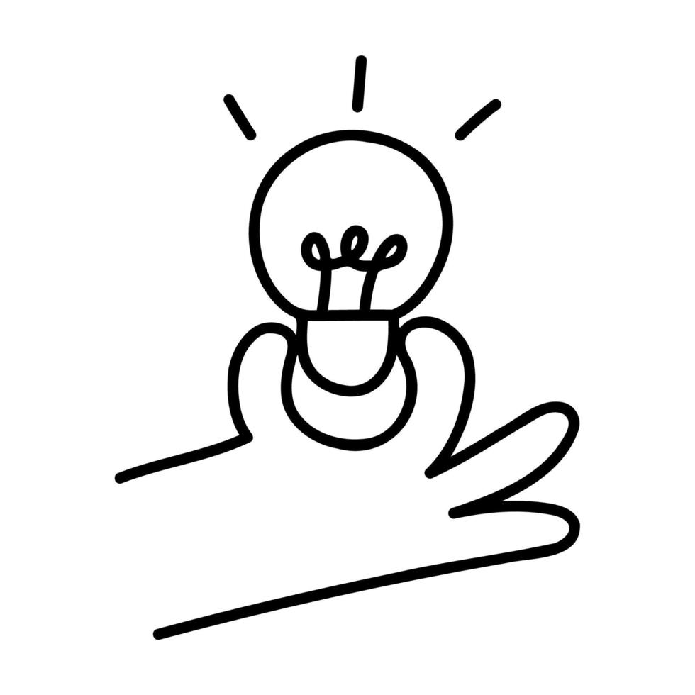 Idea. Hand Drawn Doodle Icon. vector