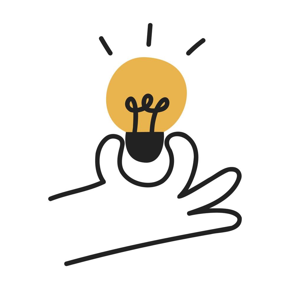 Idea. Hand Drawn Doodle Icon. vector