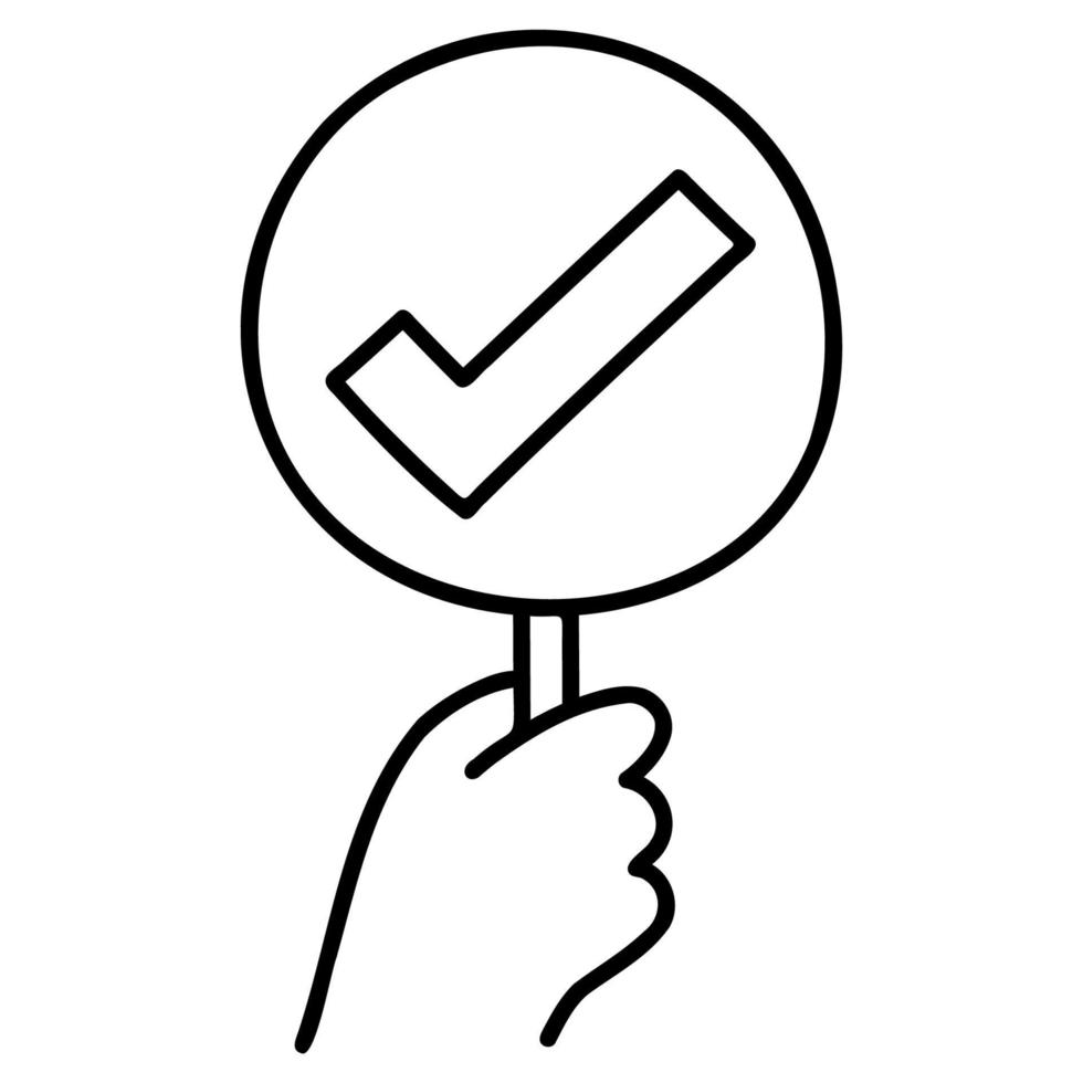 Correct. Hand Drawn Doodle Icon. vector